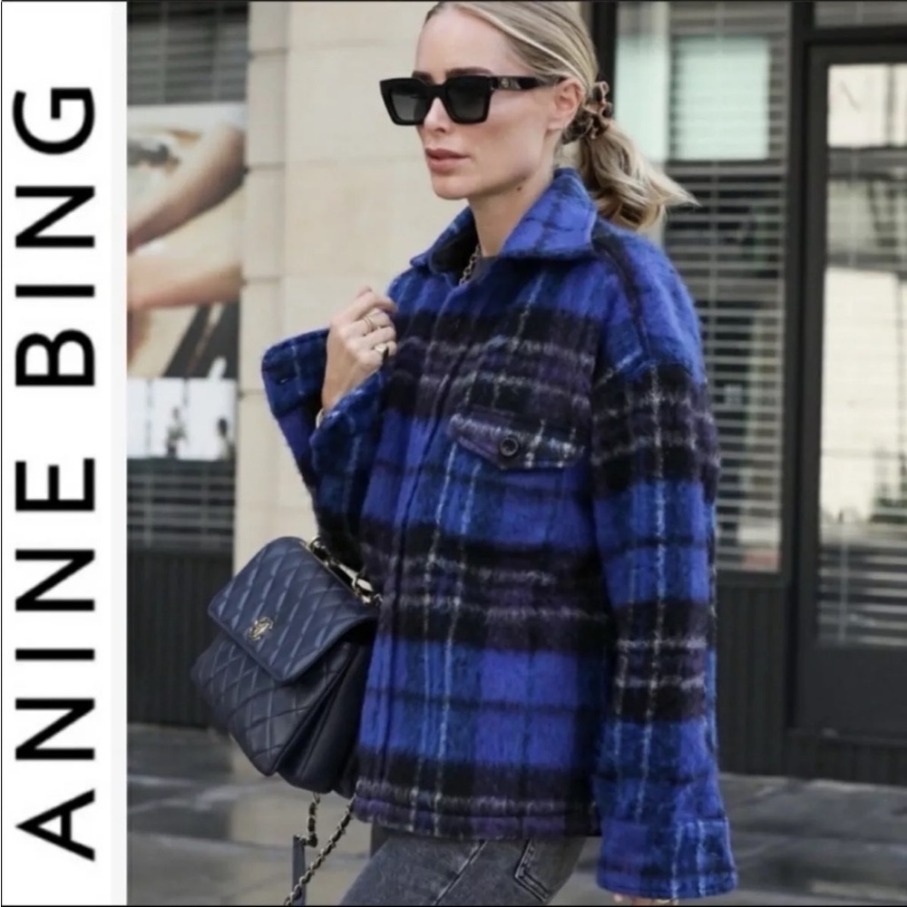 Anine Bing Samone Oversized plaid coat